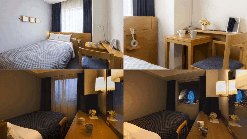 横浜桜木町ワシントンホテルで宿泊した部屋は「スタンダードダブルルーム」タイプ