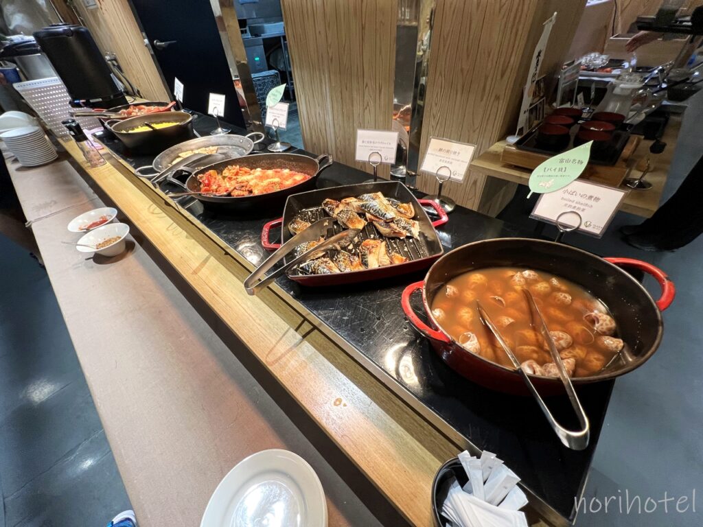 ホテルヴィスキオ富山 by GRANVIAの朝食は富山名物バイ貝の煮物、お魚&洋食コーナー、白エビのタルトフランベ【朝食ビュッフェ･宿泊レビュー･口コミ･感想･評価】