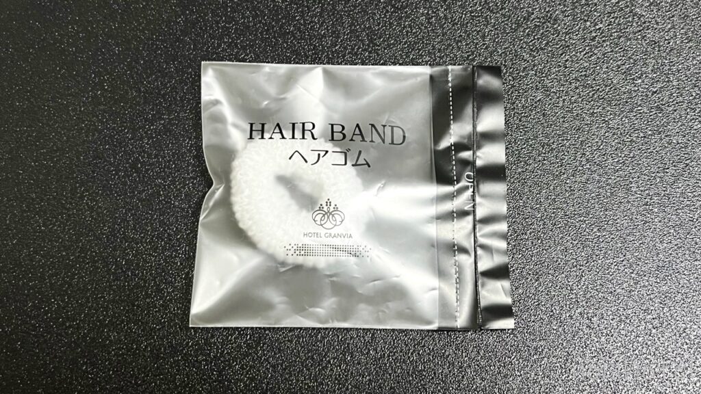 ホテルヴィスキオ富山のアメニティのヘアゴム、シャワーキャップ、ボディタオル 、綿棒【宿泊レビュー･口コミ･感想･評価】